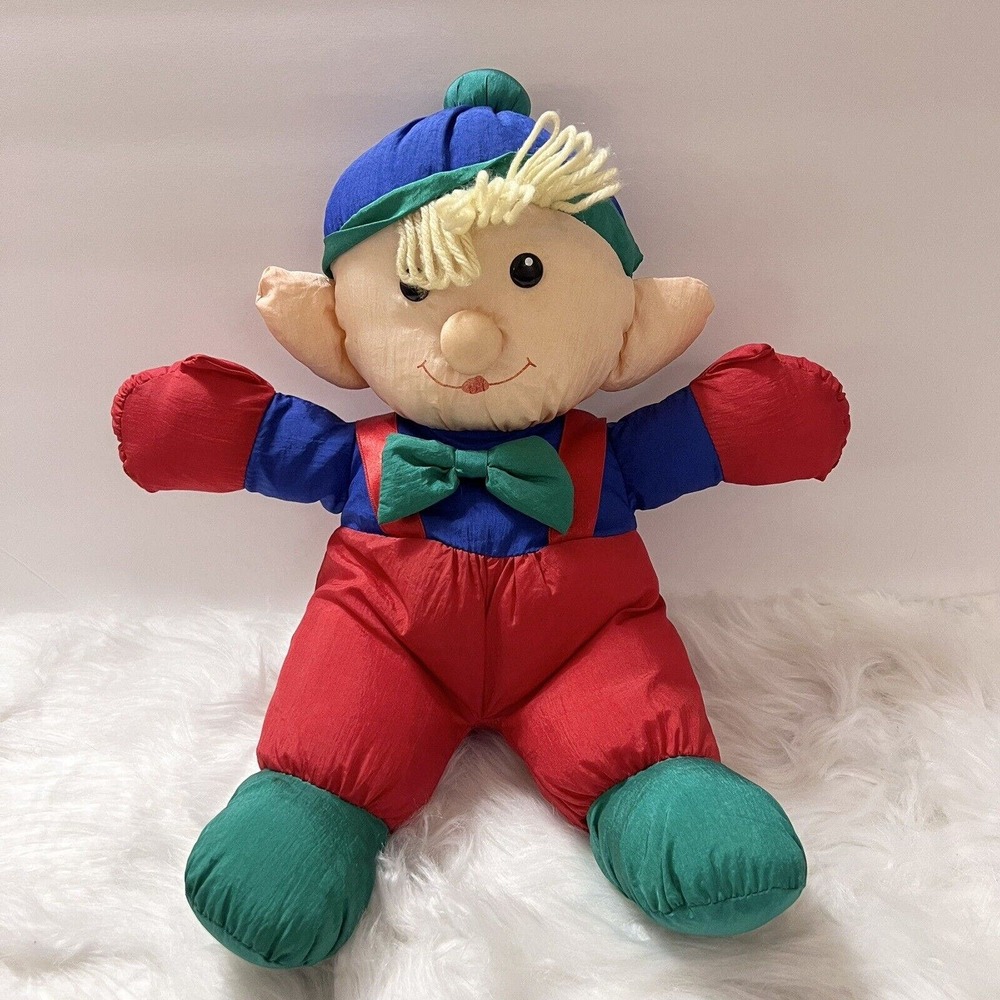 TB Trading Co. PUFFY NYLON SANTA'S ELF 13” Stuffed Animal Figure Christmas Decor